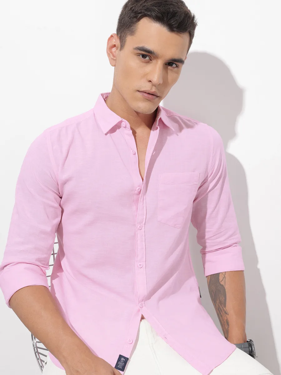 Solid Cotton Linen Shirt