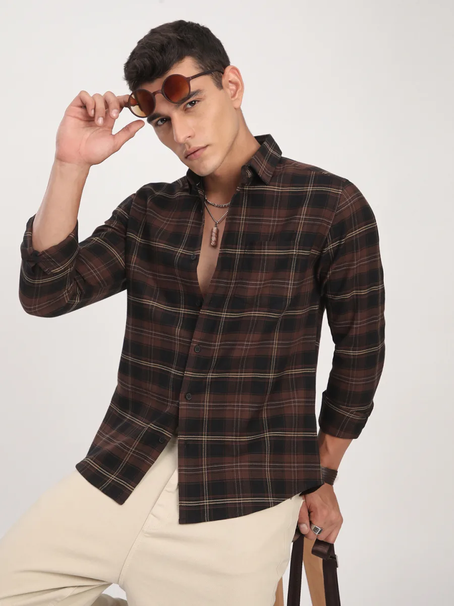 Men Checked Cotton Shirt