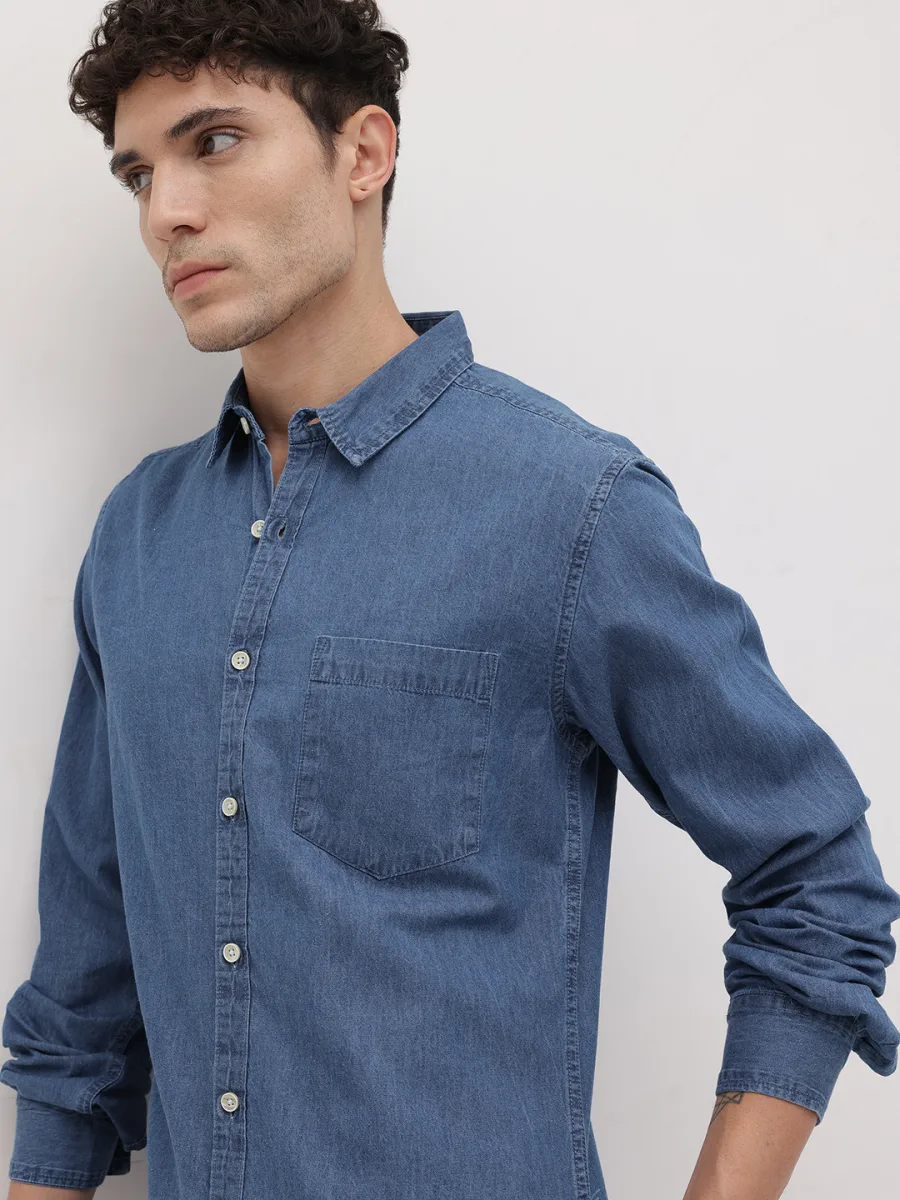 Solid Denim Shirt