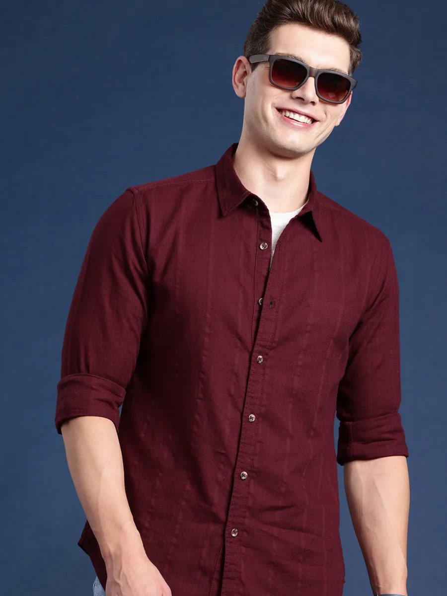 Men Self Design Shirt