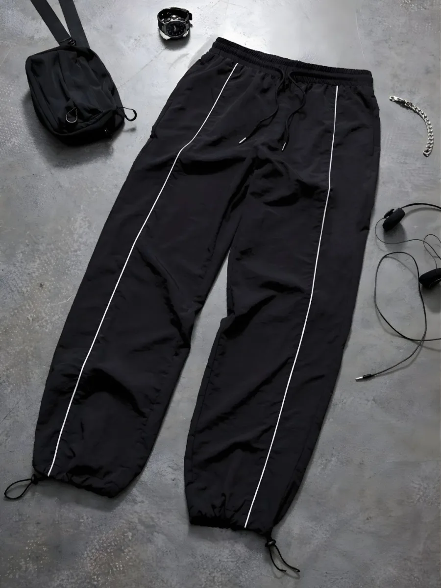 Men Regular Fit Striped Track Pants