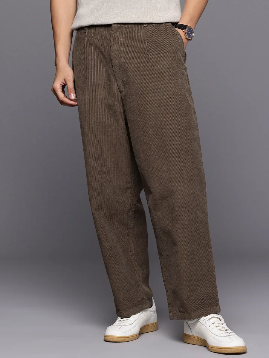 Men Pleated Chinos Trousers