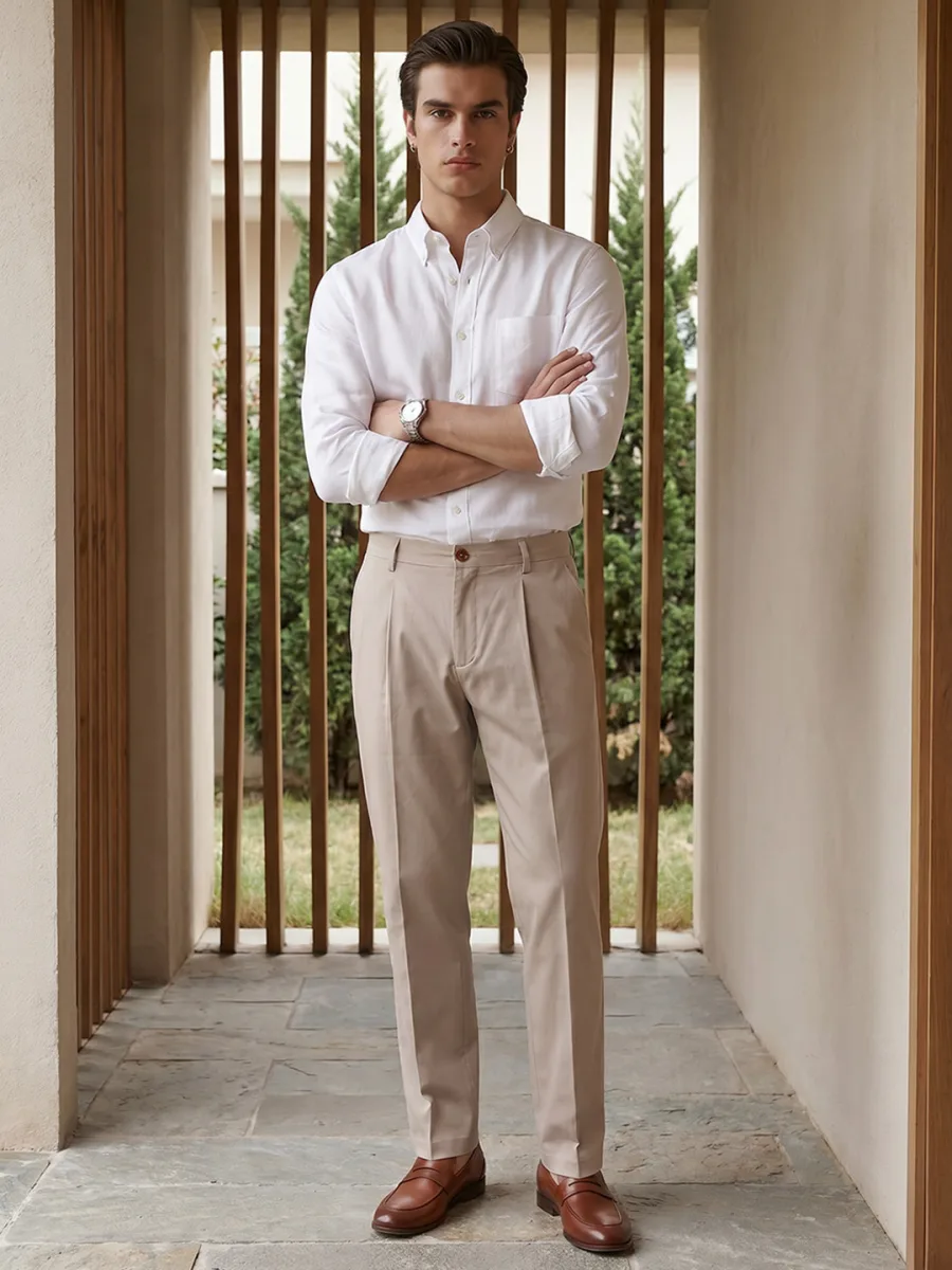Men Pleated Casual Trouser