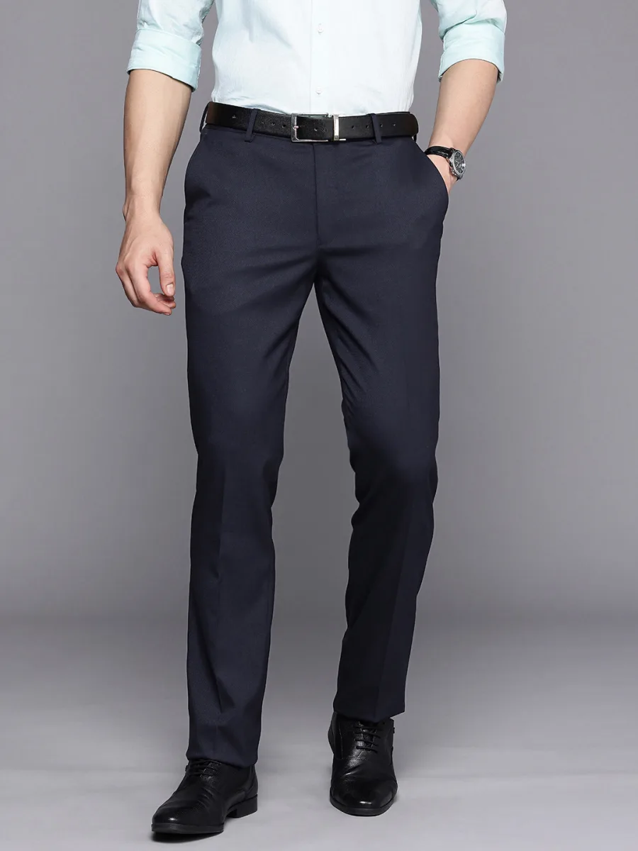 Men Slim Fit Textured Trousers