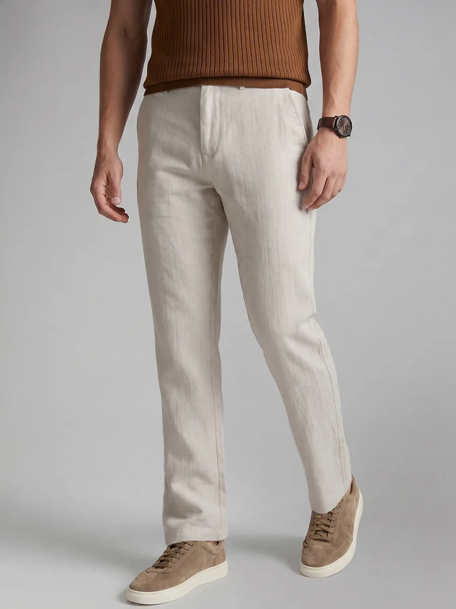 Men Pure Cotton Trousers