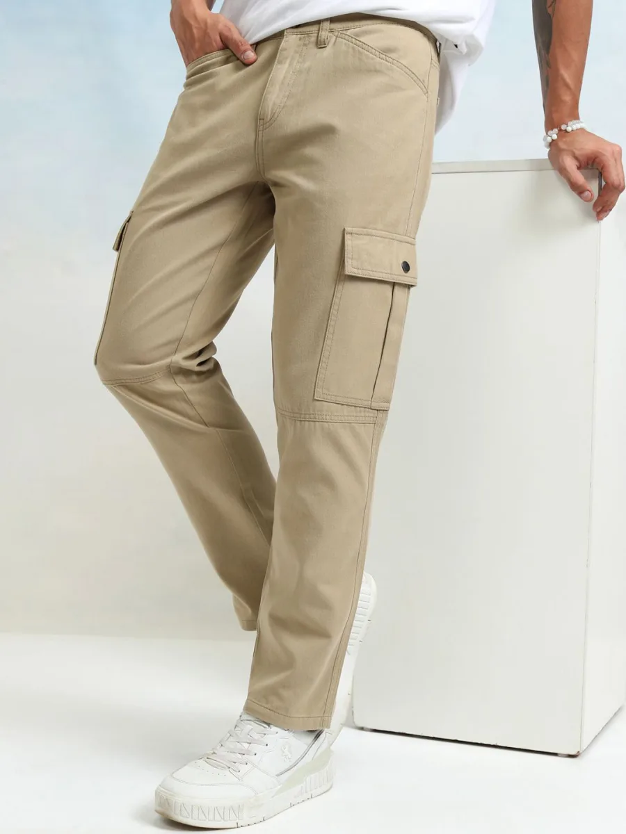 Straight Fit Cargos Trousers