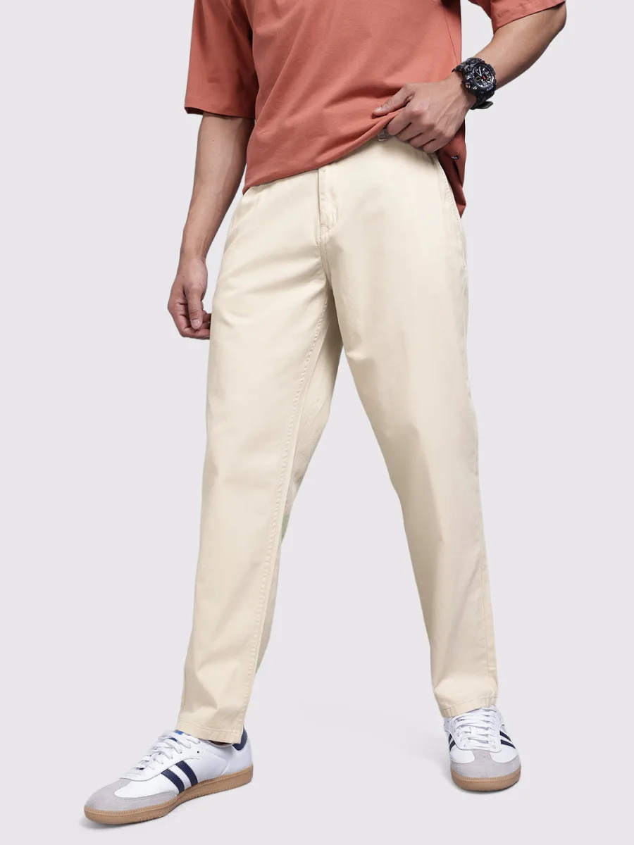 Men Relaxed Fit Cotton Chinos