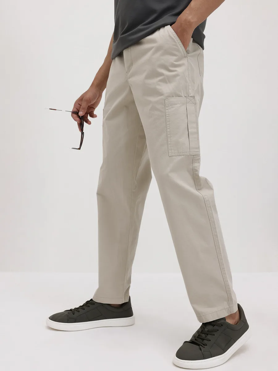 Men Cotton Relaxed Cargos