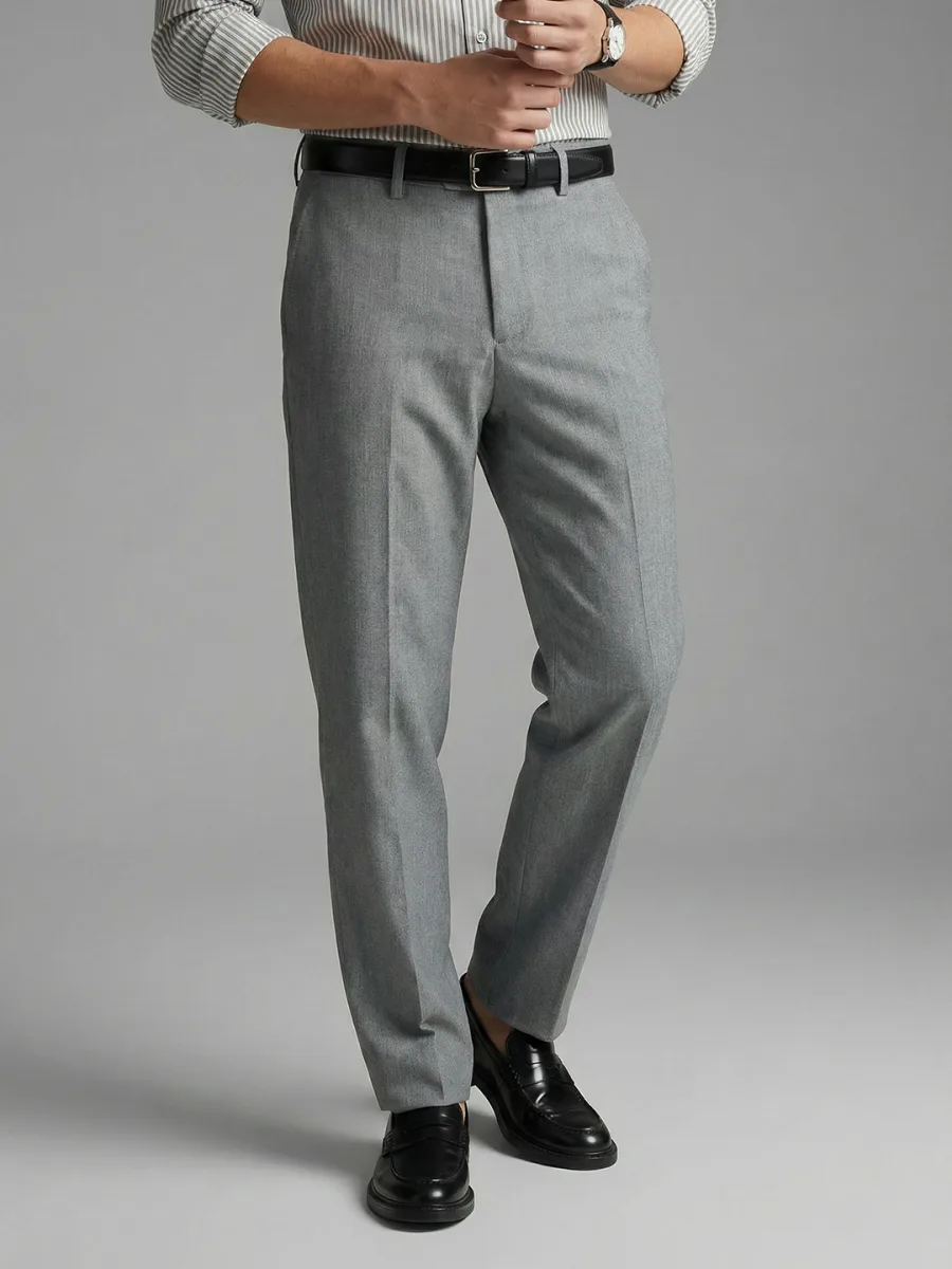 Men Flat-Front Formal Trousers