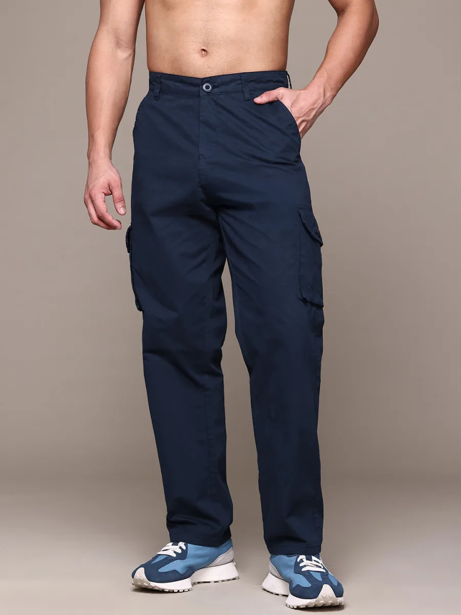Men Straight Fit Cotton Cargos