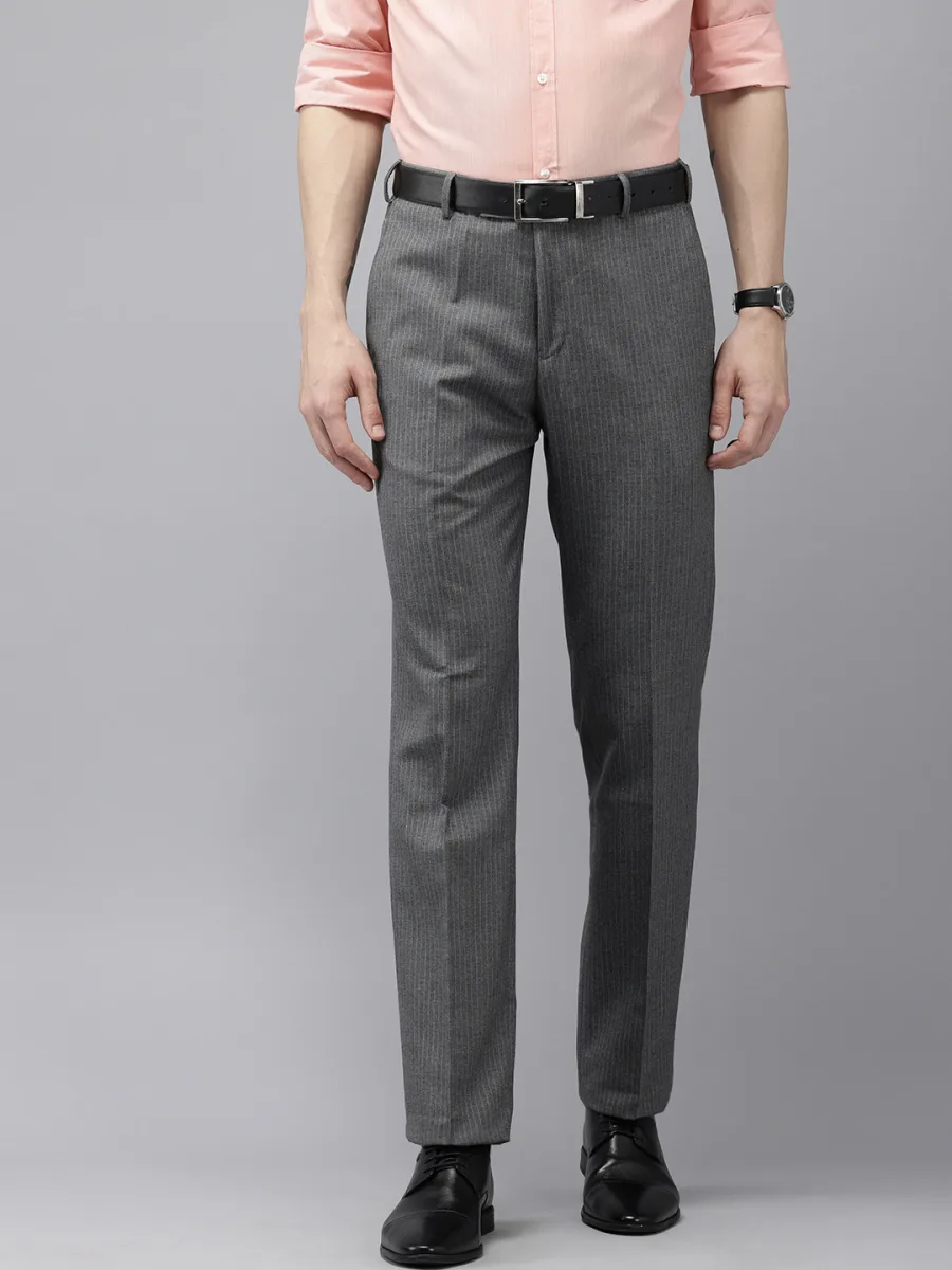 Men Striped Formal Trousers