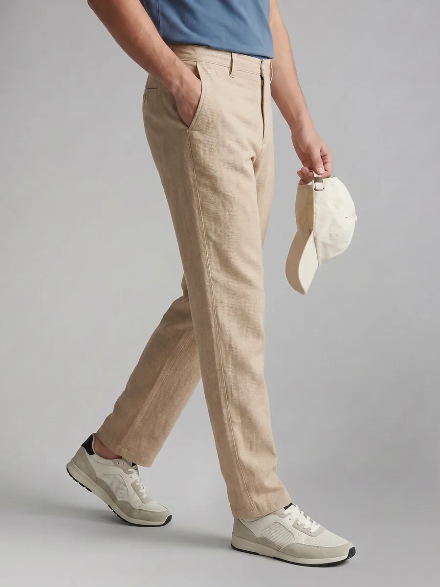 Premium Slim Fit Trousers — Champagne