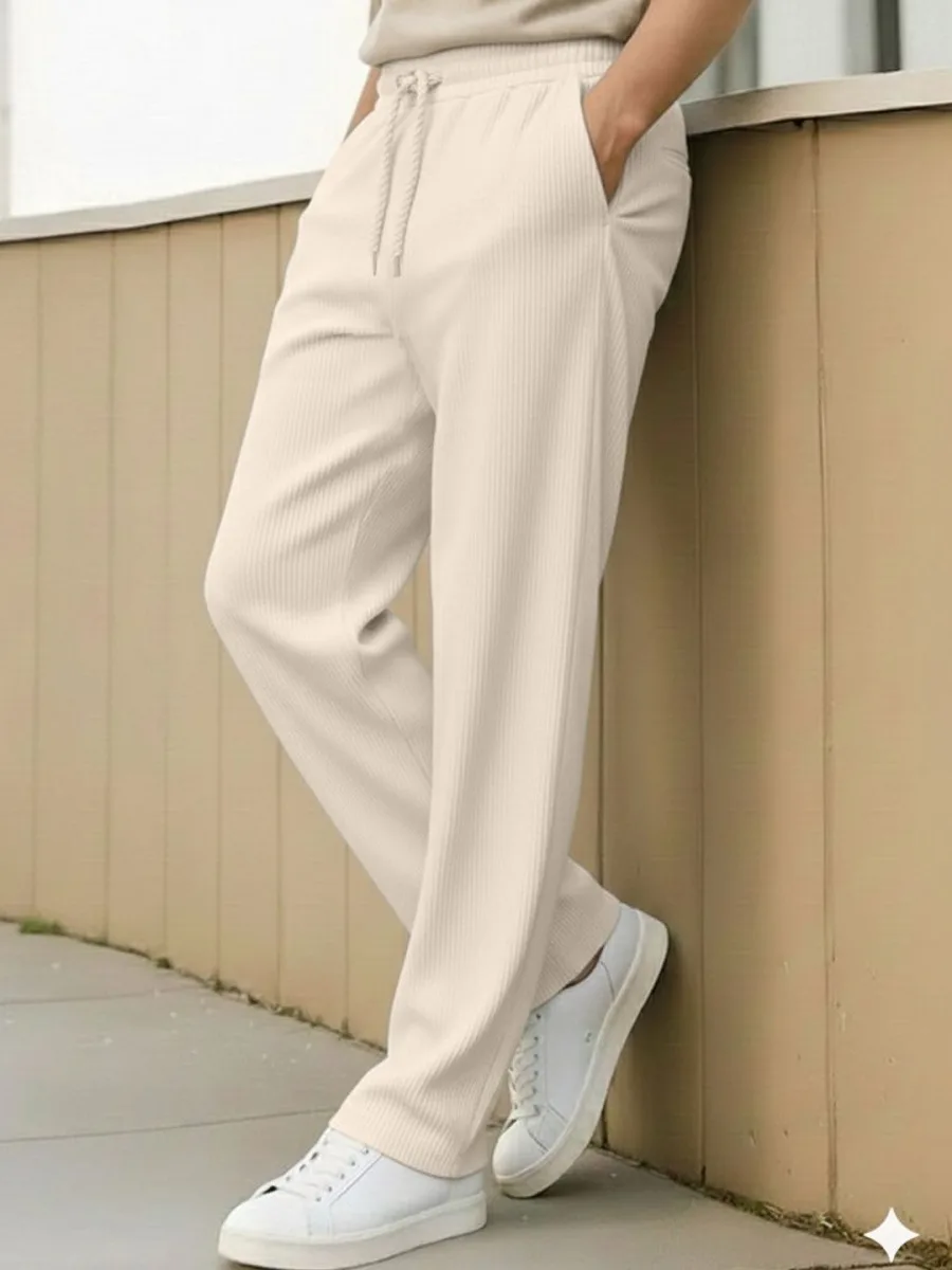 Essential Wide Leg Trousers — Nude