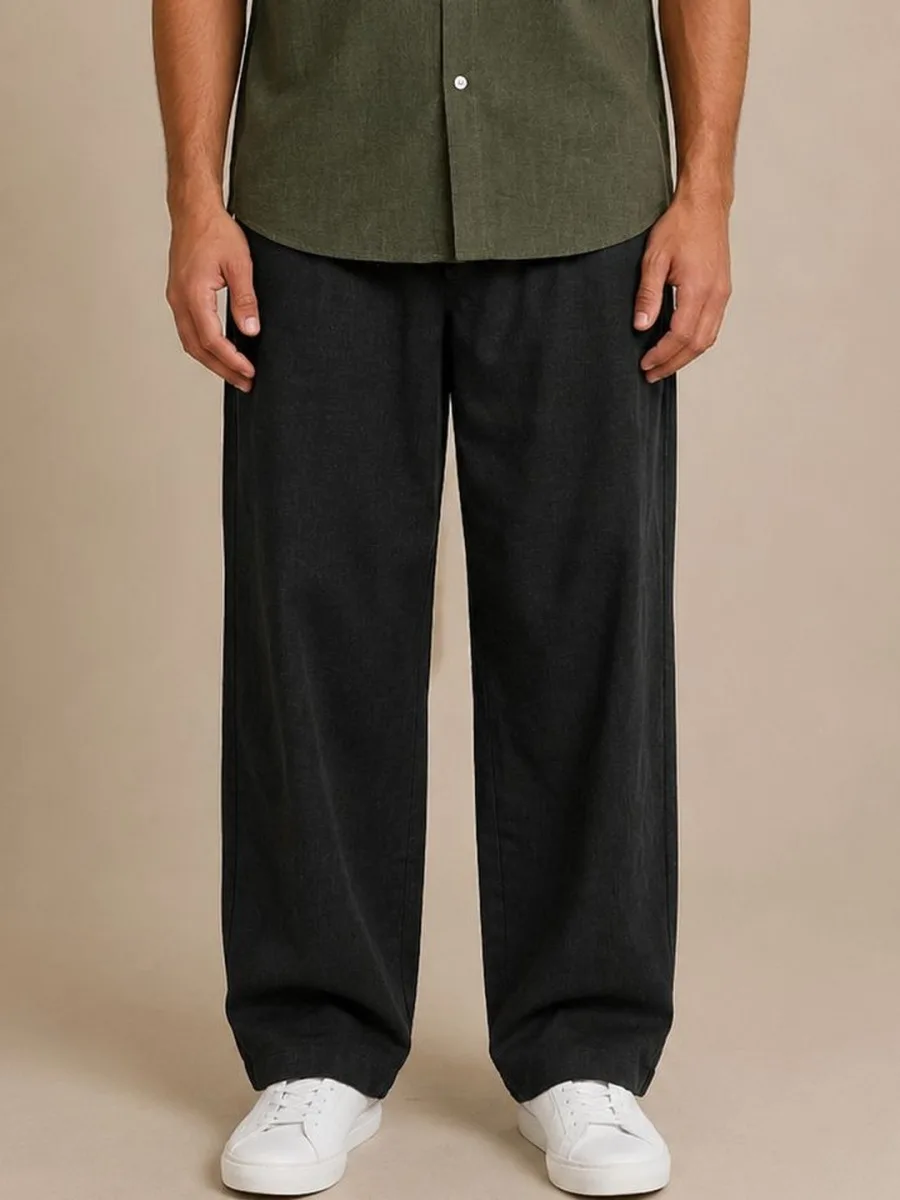 Men Straight Fit Korean Pants