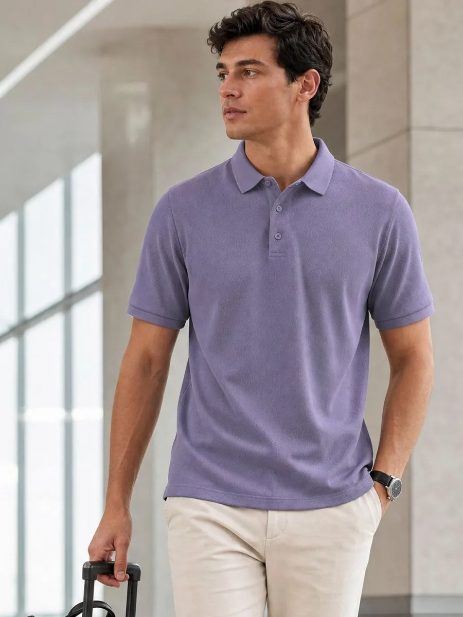 Polo Collar Cotton T-Shirt