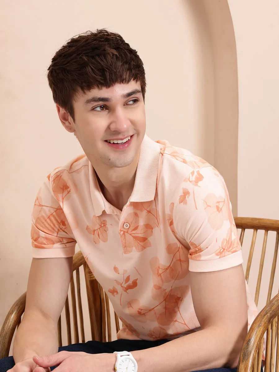 Floral Print Polo T-shirt