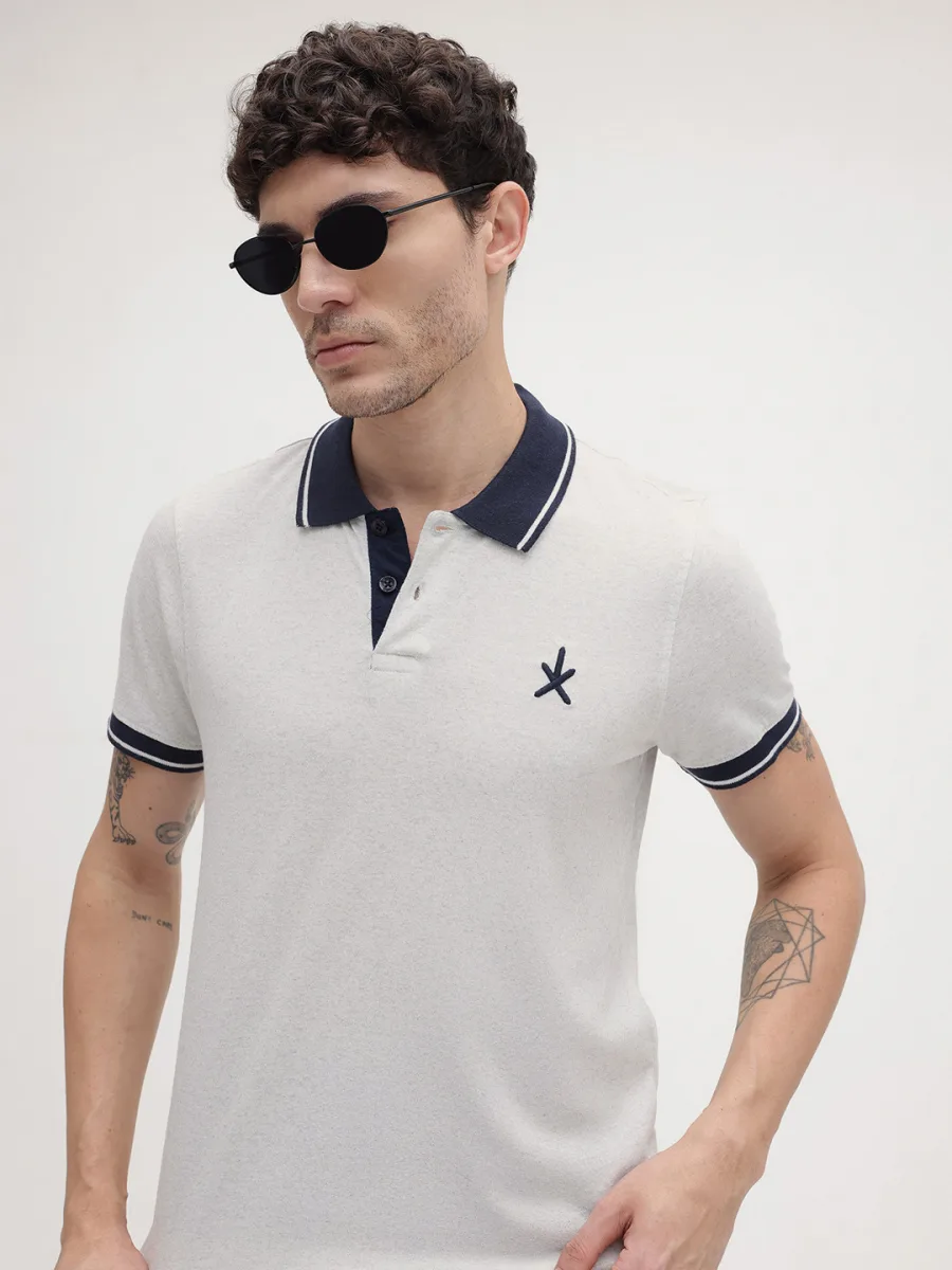 Contrast Polo Collar T-shirt