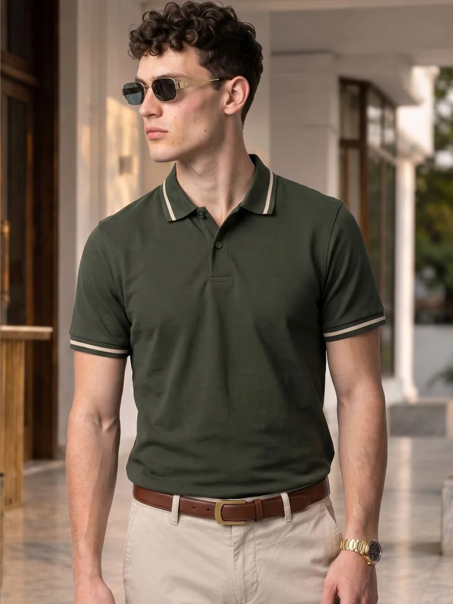 Men Polo Collar T-shirt