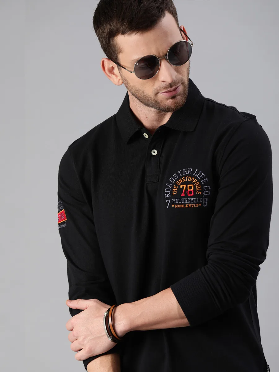 Solid Polo Collar Pure Cotton T-shirt
