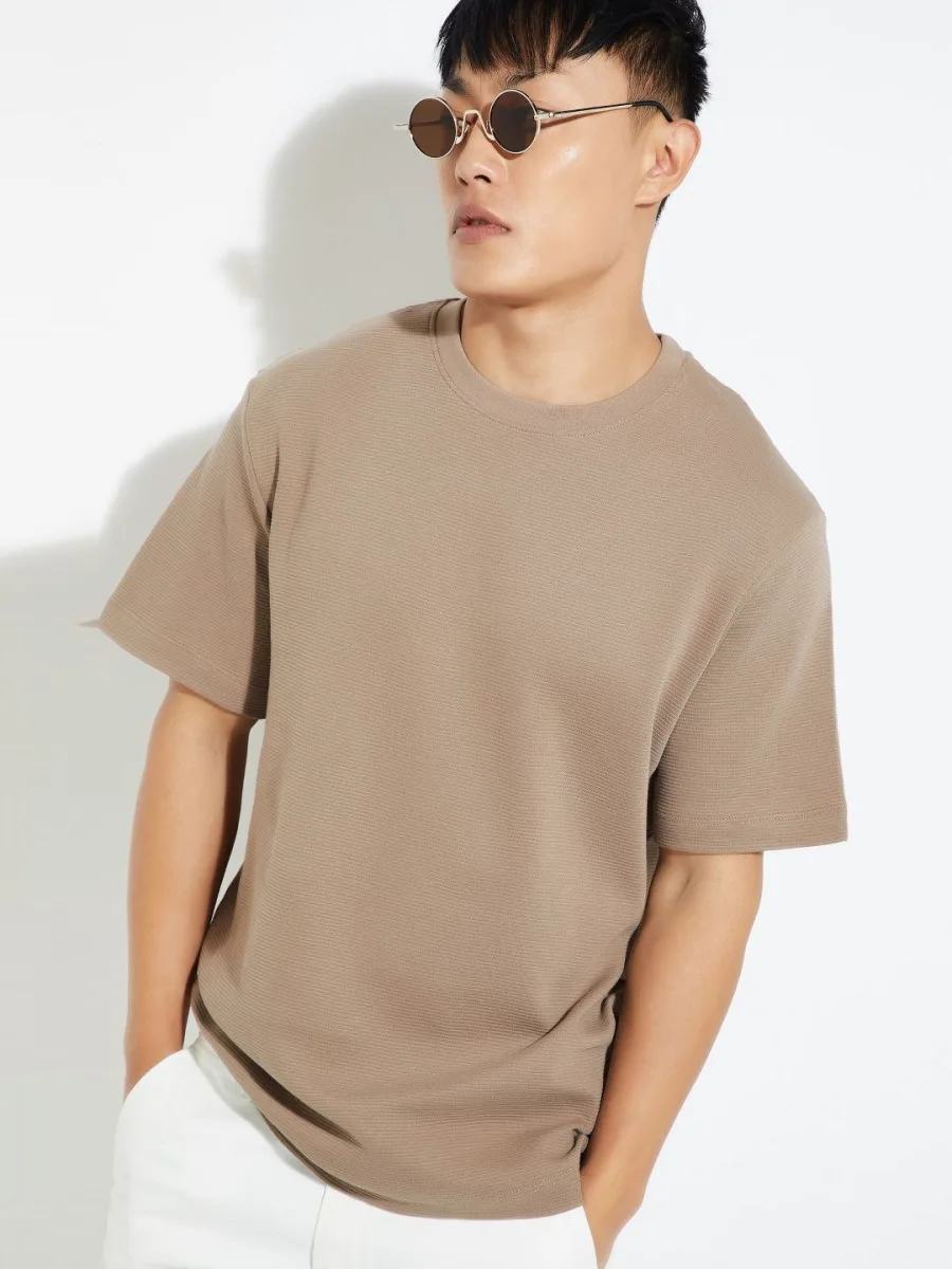 Men Solid Cotton T-shirt