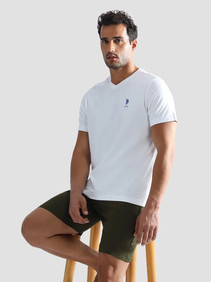 Solid  V-Neck T-shirt