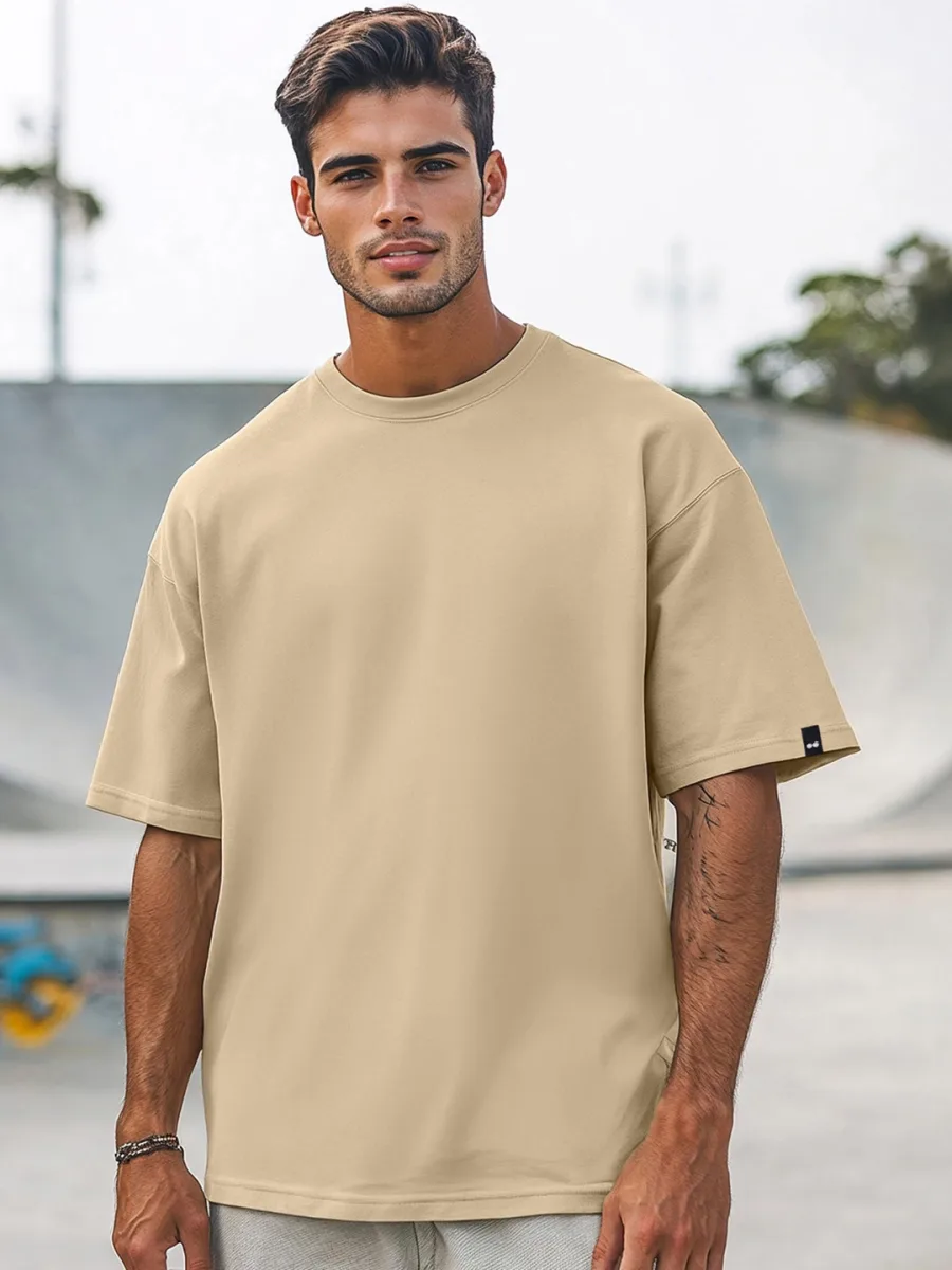 Luxe V-Neck T-Shirt — Caramel