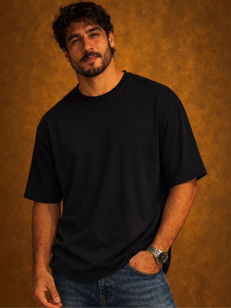 Solid Over Sized Cotton Tshirt