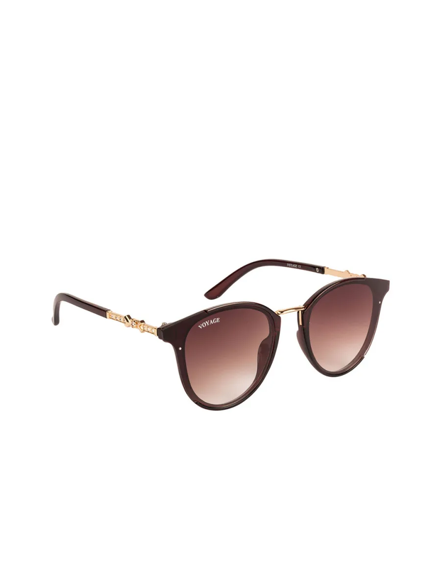Brown Gradient Round Sunglasses