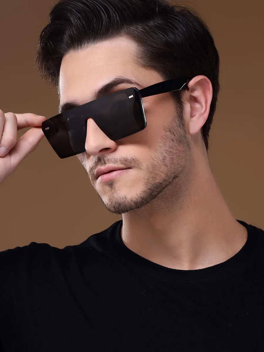 Black Oversized Shield Sunglasses