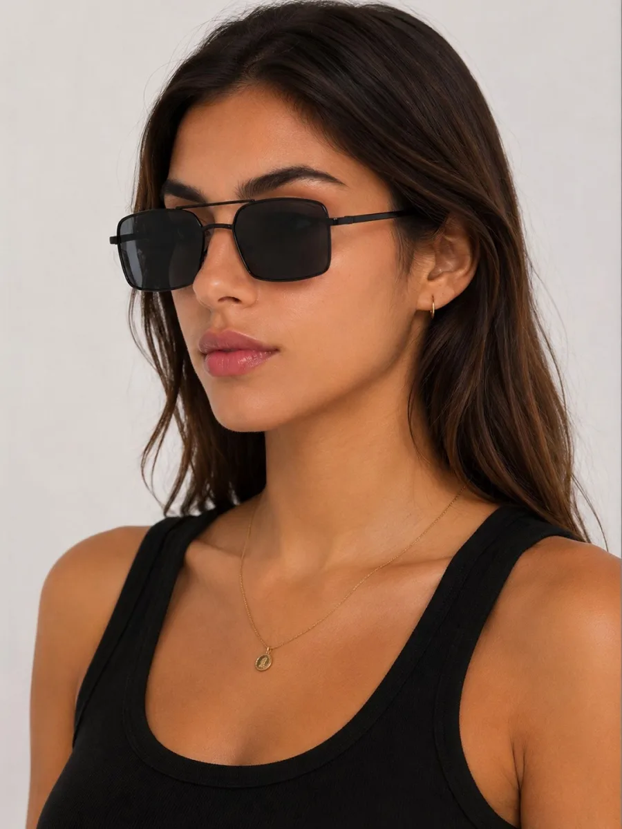 Black Rectangle Sunglasses