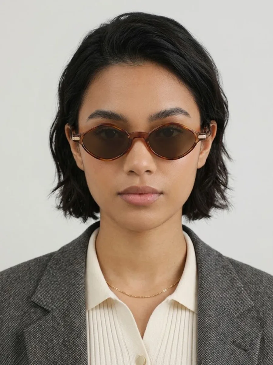 Brown Tortoise Oval Sunglasses
