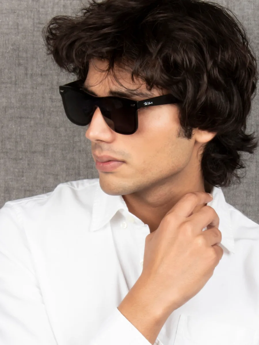 Black Oversized Shield Sunglasses