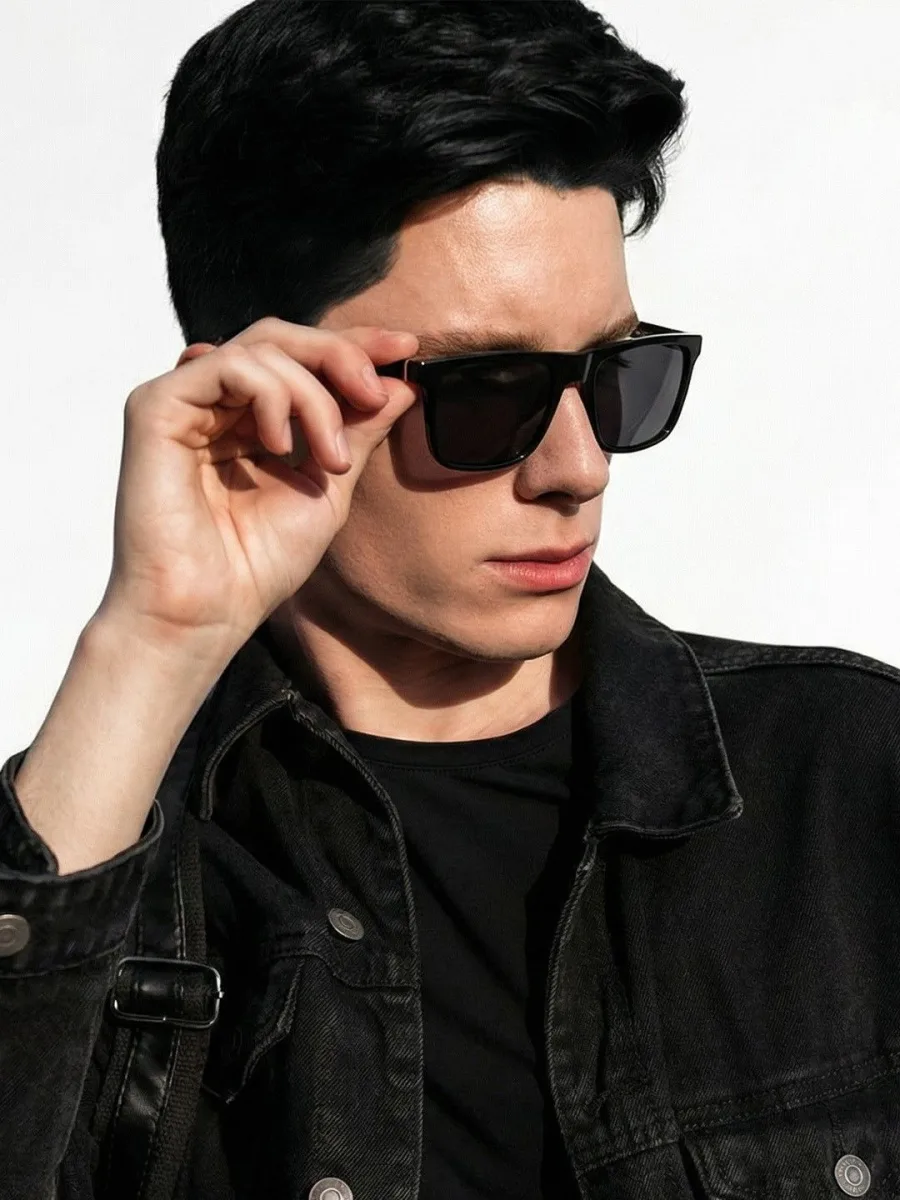 Black Flat-Top Square Sunglasses
