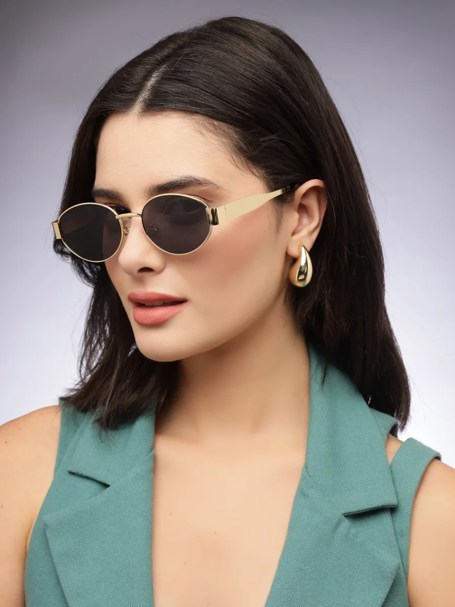 Gold Oval Sunglasses