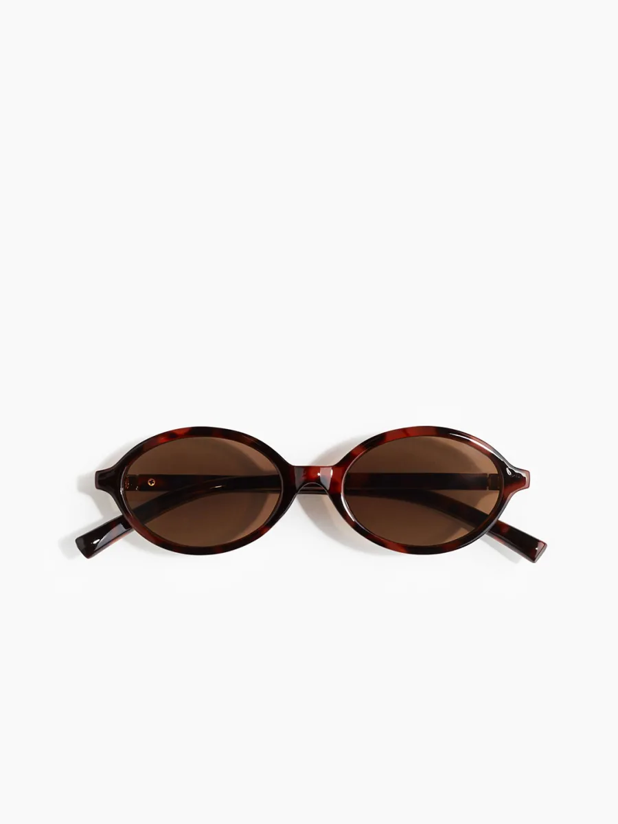 Brown Tortoise Oval Sunglasses