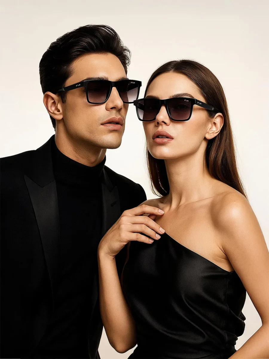 Black Square Gradient Sunglasses