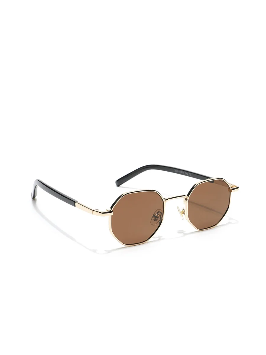 Gold Hexagonal Sunglasses