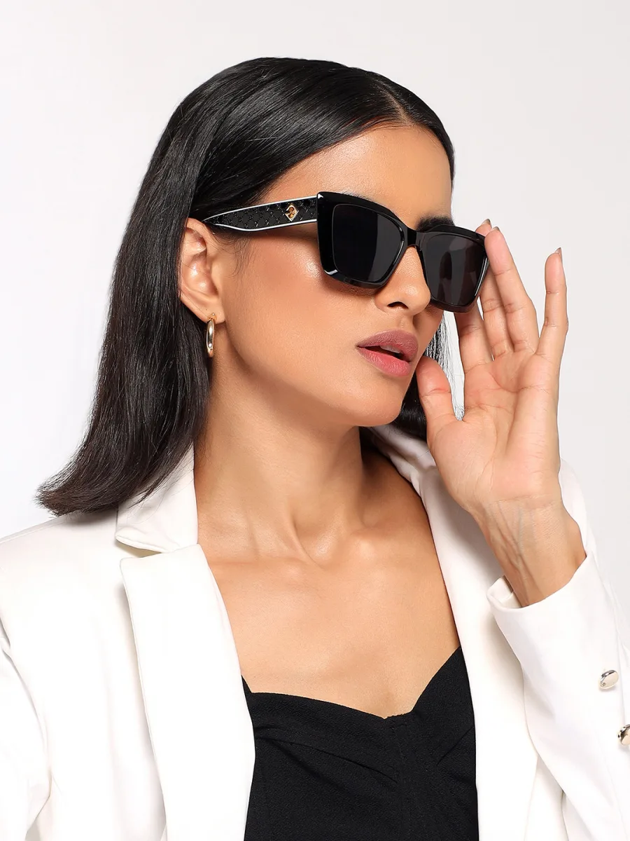 Black Square Cat-Eye Sunglasses