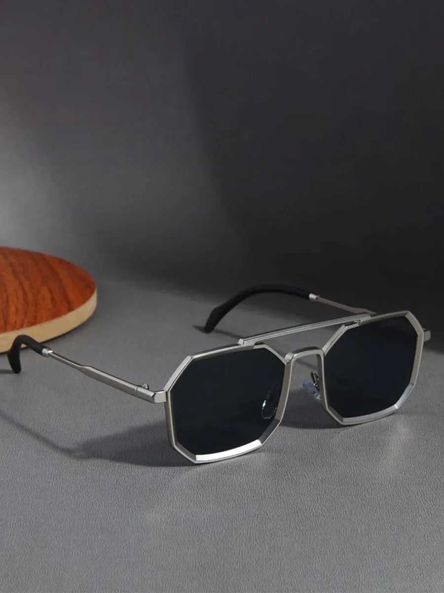 Silver Hexagonal Sunglasses
