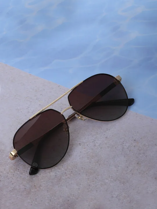 Gold Aviator Sunglasses