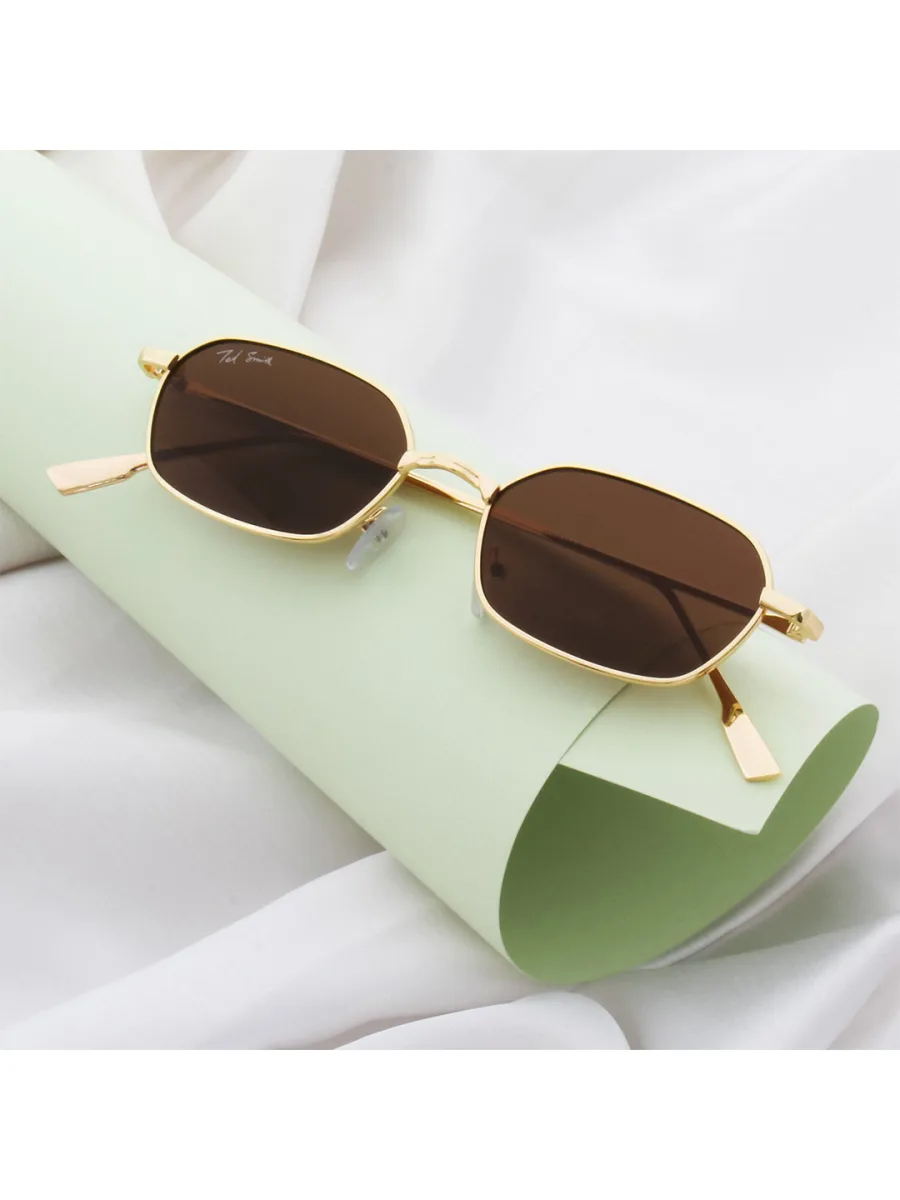 Gold Hexagonal Sunglasses