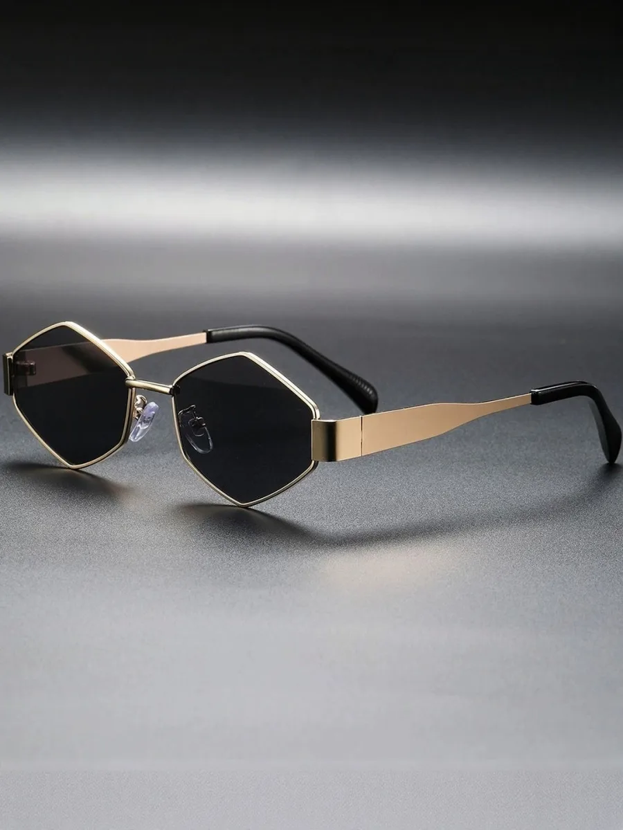 Gold Hexagonal Sunglasses