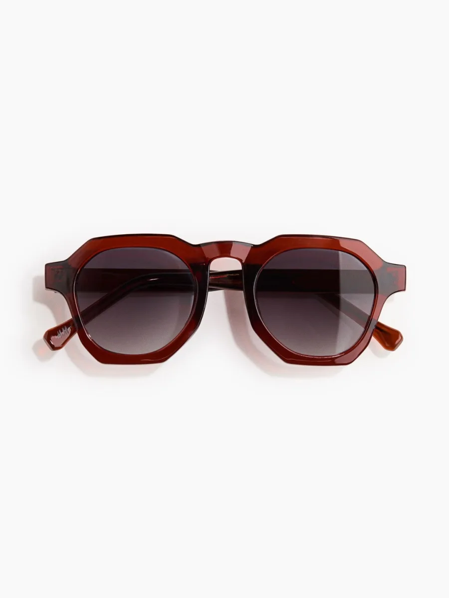 Brown Hexagonal Sunglasses