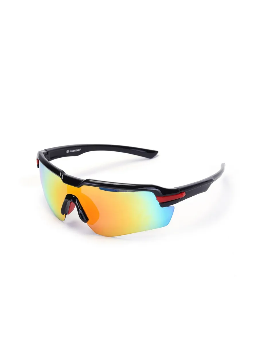 Black Mirrored Sports Sunglasses