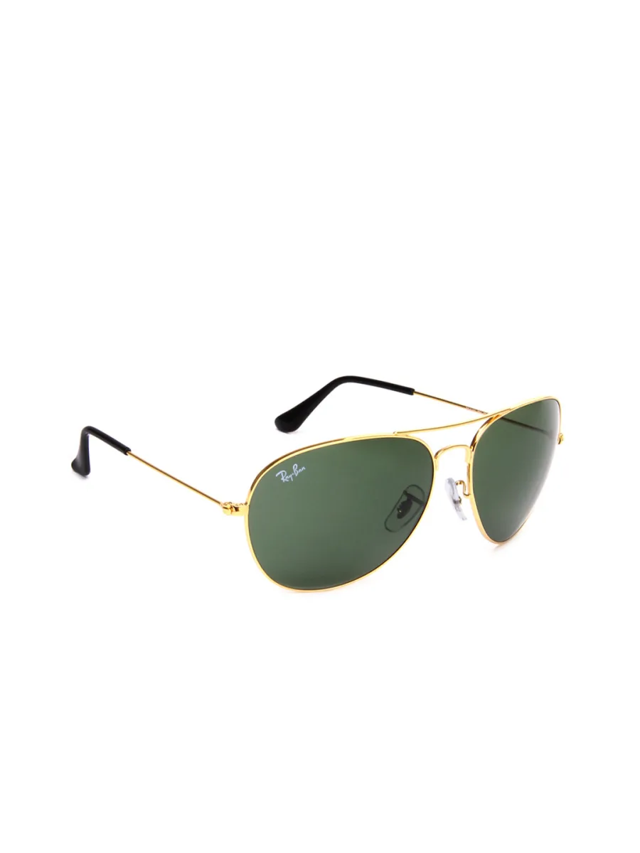 Gold Green Aviator Sunglasses