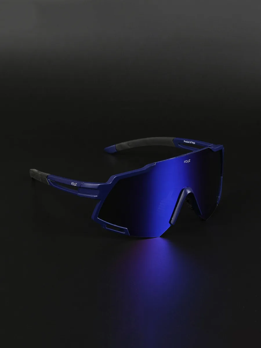 Blue Mirrored Sports Sunglasses