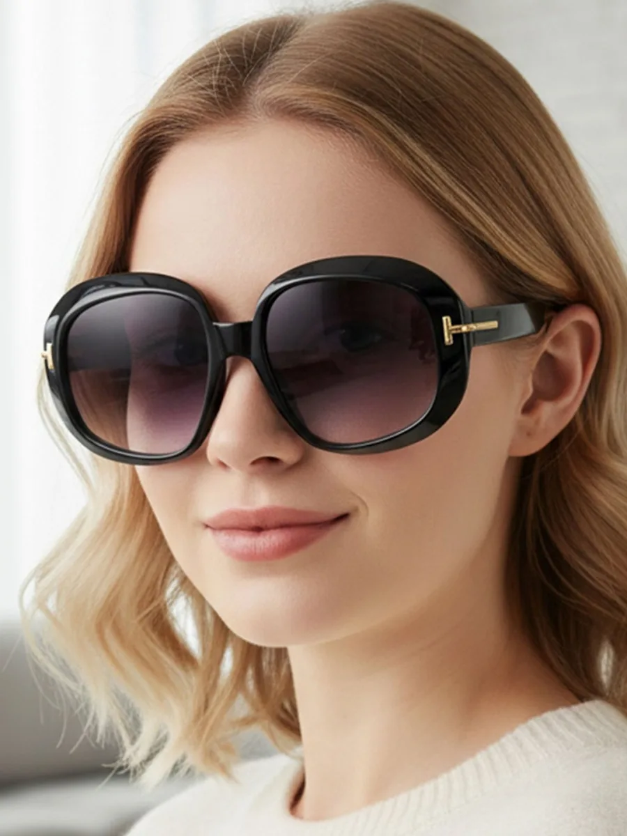 Black Oversized Round Sunglasses