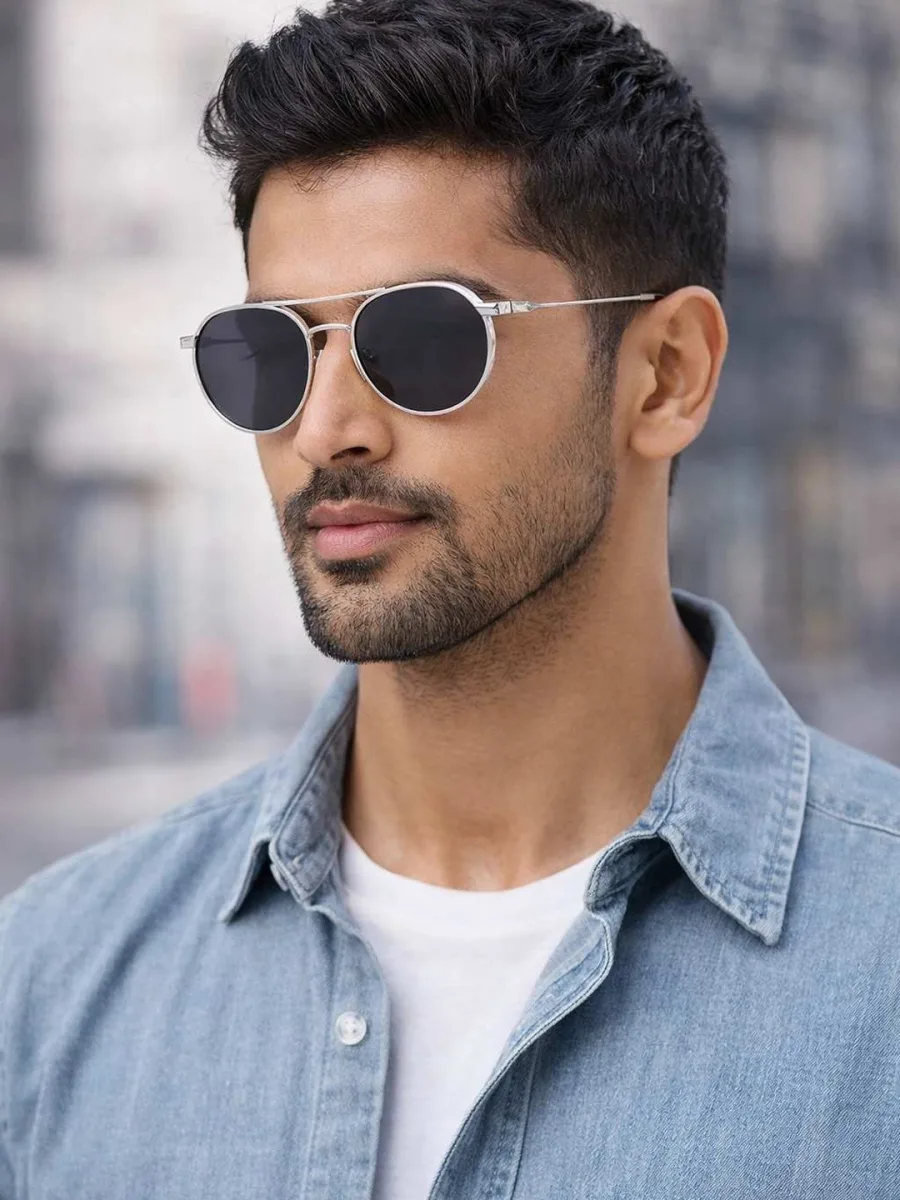 Silver Round Sunglasses