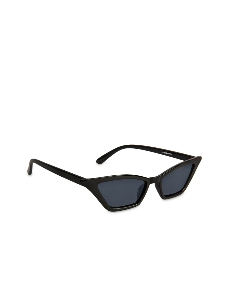 Black Slim Cat-Eye Sunglasses