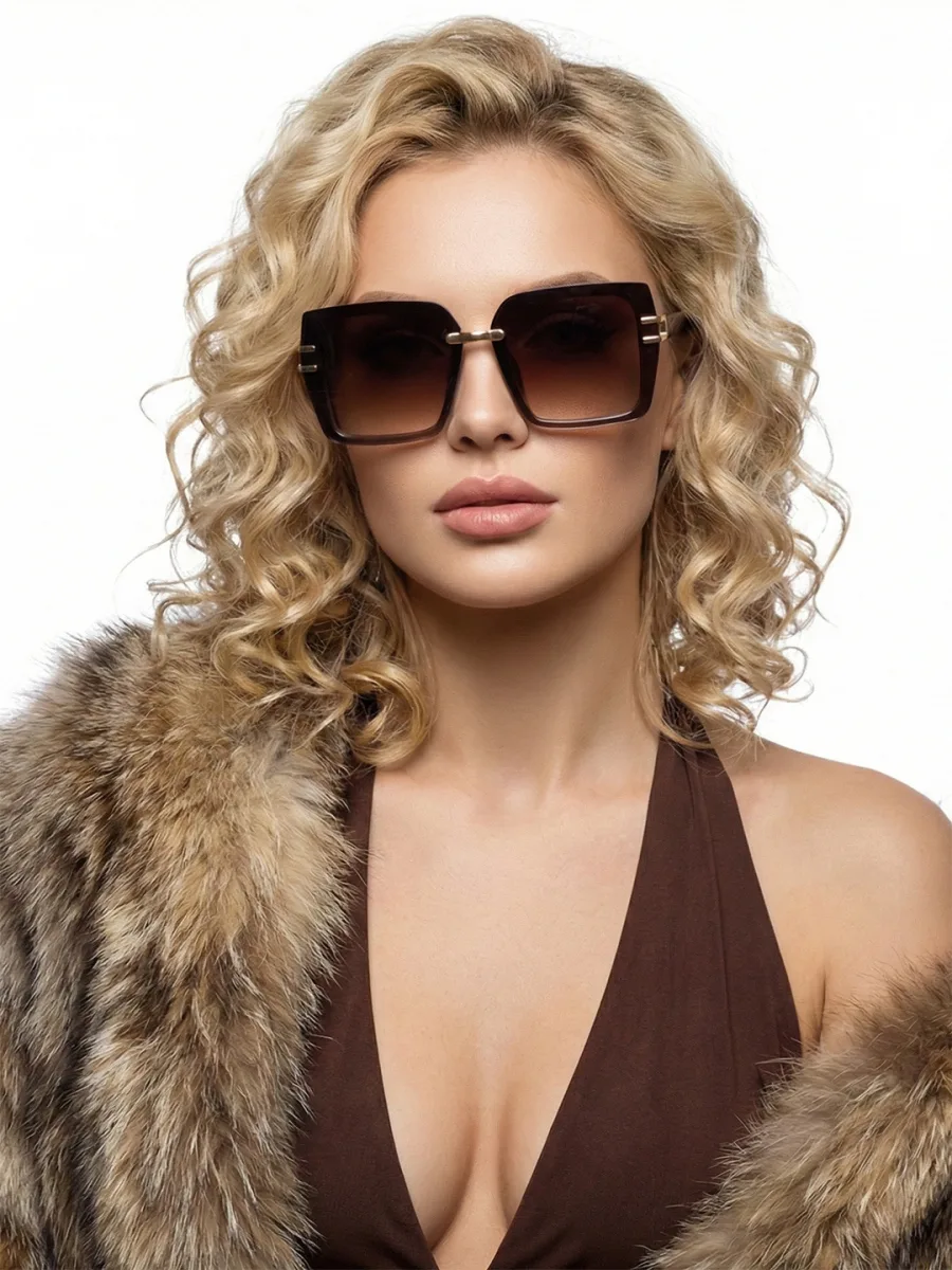 Brown Oversized Square Sunglasses